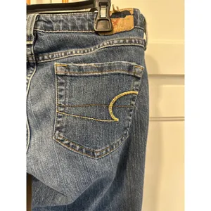 American Eagle Outfitters Womens skinny Flare Leg Jeans Medium Wash 4 Long denim thumbnail 7