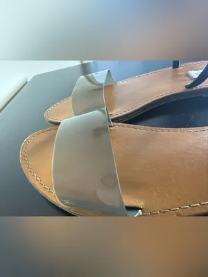 Steve Madden Dasha Clear Strap Tan Leather Slide Sandals thumbnail 4