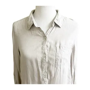 JNY Jones New York Women’s Linen Button Down Shirt Tan Sz Medium Beach Coastal thumbnail 2