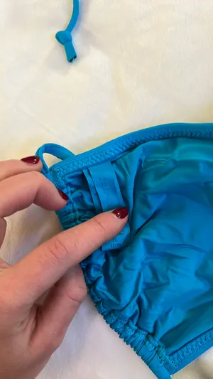 Skims Strappy Blue Bikini Top thumbnail 9