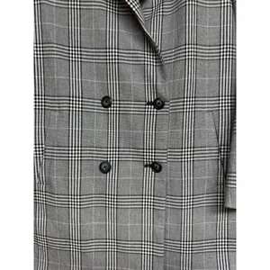 Madewell‎ Caldwell Double-Breasted Oversized Blazer Black/White Plaid Women's XS thumbnail 9