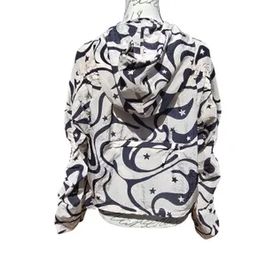 JoyLab‎ -928 Women's Windbreaker Jacket Packable Hooded Swirl Star Print XS thumbnail 6