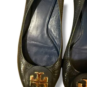 Tory Burch Minnie‎ Scrunch Navy Blue Leather Ballet Flats Sz 7 Estimated thumbnail 4