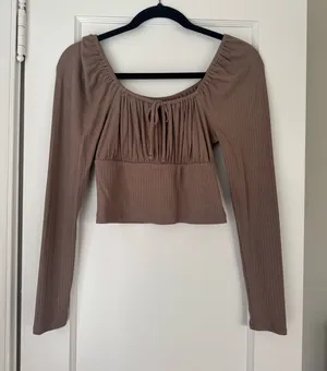 Madewell Brown Cropped Top thumbnail 1