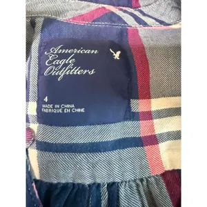 American Eagle Outfitters Plaid Henley Top – Size 4 thumbnail 4