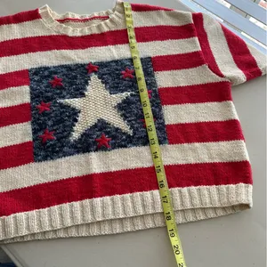Marisa Christina American Flag Crewneck Knit Sweater thumbnail 3