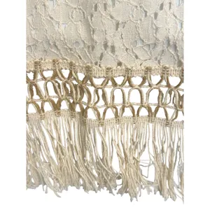 BUDDYLOVE Cream Floral Lace Kaftan Dress Fringe Hem Boho Kimono Sleeve EUC Small thumbnail 6
