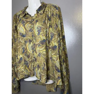 Free People Blouse Womens Medium Multicolor Paisley Balloon Sleeve Tunic Boho thumbnail 5