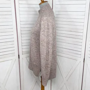 Loft Speckled Mock Neck Space‎ Dyed Tunic Sweater Tan Multi Size Small thumbnail 2