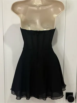 White Fox Boutique Push The Feeling Mini Dress XS Black Strapless Party Sexy thumbnail 7