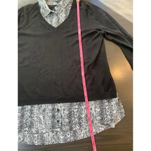 Adrianna‎ Papell Layered Sweater Shirt Tunic Top Women XL Office Church Career thumbnail 9