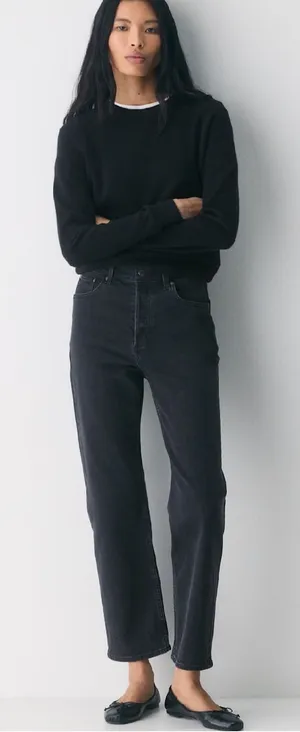 Aritzia Denim Forum Black The Arlo High Rise Straight Jeans Size 28 thumbnail 1