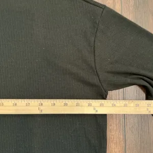 Dressed In Lala Black Ribbed Mock Neck Tunic Top Oversized Short Sleeve Small thumbnail 2