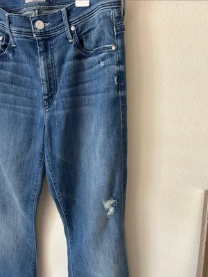 MOTHER The Weekender Fray flare denim Jeans Graffiti‎ Girl Wash 28” thumbnail 3