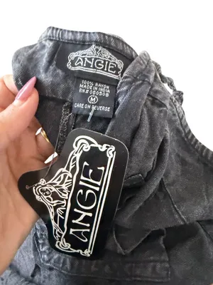 ANGIE Dark Gray Romper Overalls Size M NEW NWT thumbnail 7