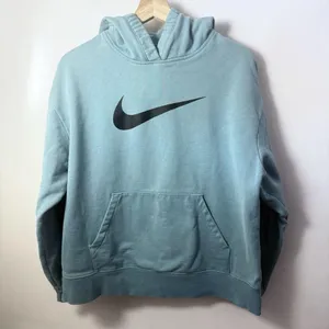 Nike Hoodie Womens Medium Light Teal NSW Center Swoosh Pull Over Fleece thumbnail 2