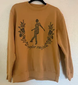 Taylor Swift Folklore Era Still On That Tightrope Crewneck Yellow Size Small thumbnail 1