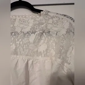 Free People Peasant Lace Embroidery Crop Top Coquette‎ Blouse Crop Pirate Boho thumbnail 5