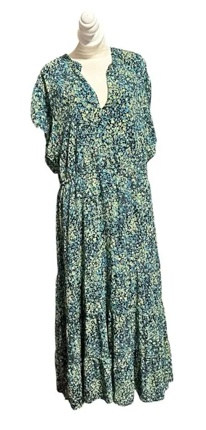 Steve Madden Teal Floral Maxi Dress thumbnail 1