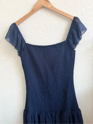 ARITZIA Wilfred Eldorado Mini Dress Smocked Square Neckline M thumbnail 6