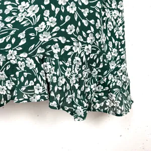 Reformation Esther Green Floral Mini Dress Ruffle Scoop Neck Adjustable Straps 0 thumbnail 9
