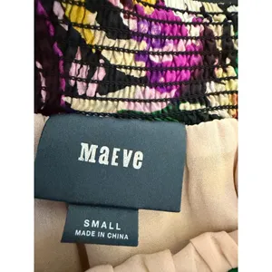 Maeve‎ Mini Skirt Multicolor S Womens Floral Silk Smocked Waist Casual thumbnail 9