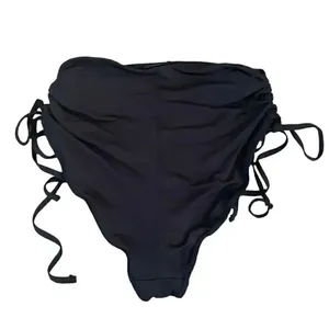 Black Brazilian High Waist Swimming Suit Bottoms Rutched SZ XS thumbnail 4