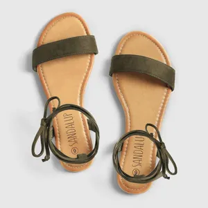 Lace Up Green Sandals Size 7 thumbnail 3