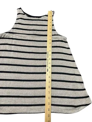 Black and beige striped tank top thumbnail 7