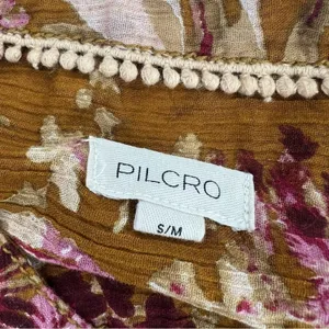 Anthropologie‎ Pilcro Short Sleeve Batwing Floral Button Up Blouse S/M thumbnail 6