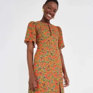 Farm Rio Tucano Paradise Tucan Red Resortwear Midi Sun Dress Size XS thumbnail 2