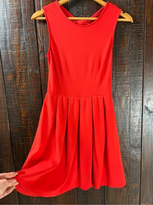 hutch Made in NYC Red Sleeveless Bow-Back Fit & Flare Dress XS thumbnail 2