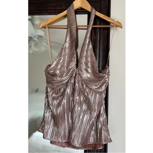 NWT Anthropologie Monte Shimmer Pleated Top thumbnail 2