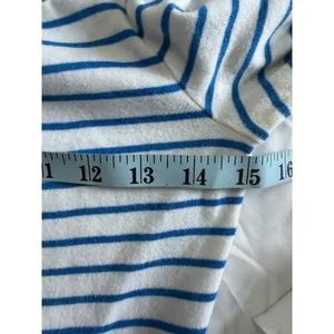 Lauren Ralph Lauren Striped Lace Yoke Dress Blue White Nautical Cotton Sheath M thumbnail 5