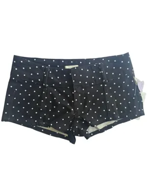 Polka Dot Black White Waistband With Belt Loops Low Rise shorts Women Size M thumbnail 3
