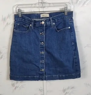 Gap 1969 Blue Button Front Skirt thumbnail 1