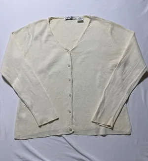 Vintage Victoria Jones Ivory Cardigan with Marabou Feathered thumbnail 1
