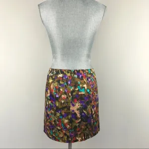 J. Crew Abstract Printed Cotton Sateen Mini Skirt Sz 0 Business thumbnail 4