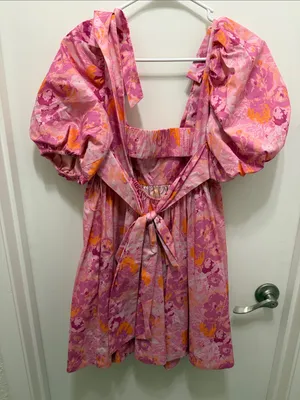 Likely Martinique Floral Puff-Sleeve Tie-Back Mini Dress thumbnail 4