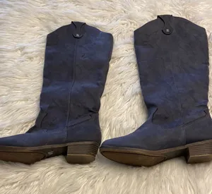 Boots long 16” color bluish/gray excellent condition see pictures size 8.5 thumbnail 1
