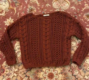 Moon and madison thick cable crochet knit sweater thumbnail 2