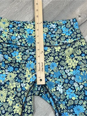 Free People Movement Lose Control Floral‎ Wrap Waist Leggings Blue Small Boho thumbnail 11