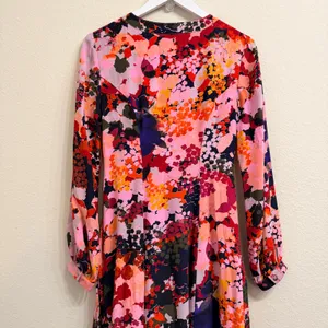 Anthropologie Maeve Printed Silk Wrap‎ Dress Floral Multicolor Women's 4 Spring thumbnail 13