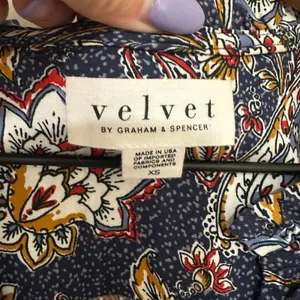 Velvet x Graham & Spencer | Navy Paisley Floral Ruffle Sleeve Mini Dress, XS thumbnail 6