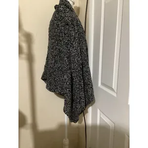 Ralph Lauren Women XL Black White Marled Knit Open Front Cardigan Sweater Pony thumbnail 3