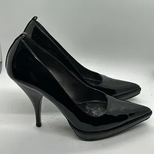 Prada Authenticated Black Patent Leather Stiletto Heel Shoes **Sz 38/US Size 8** thumbnail 5