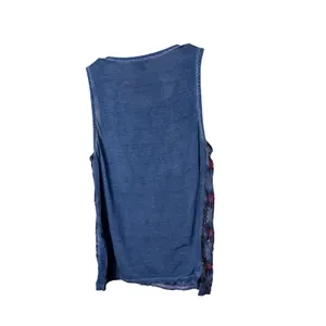 Lucky Brand Embellished Tank Top Women Size M Blue Floral‎ Beaded thumbnail 6