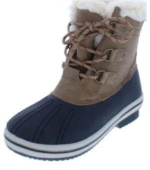 PAWZ Women’s Brown and Black Winter Duck Boots - Waterproof Lace-Up Size 9 thumbnail 1