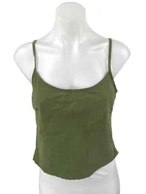 Princess Polly Women's Green Sleeveless Cami Camisole Cropped Tank Top Size 6 thumbnail 1