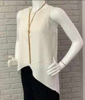 Amanda‎ Uprichard cream top blouse small high low thumbnail 1